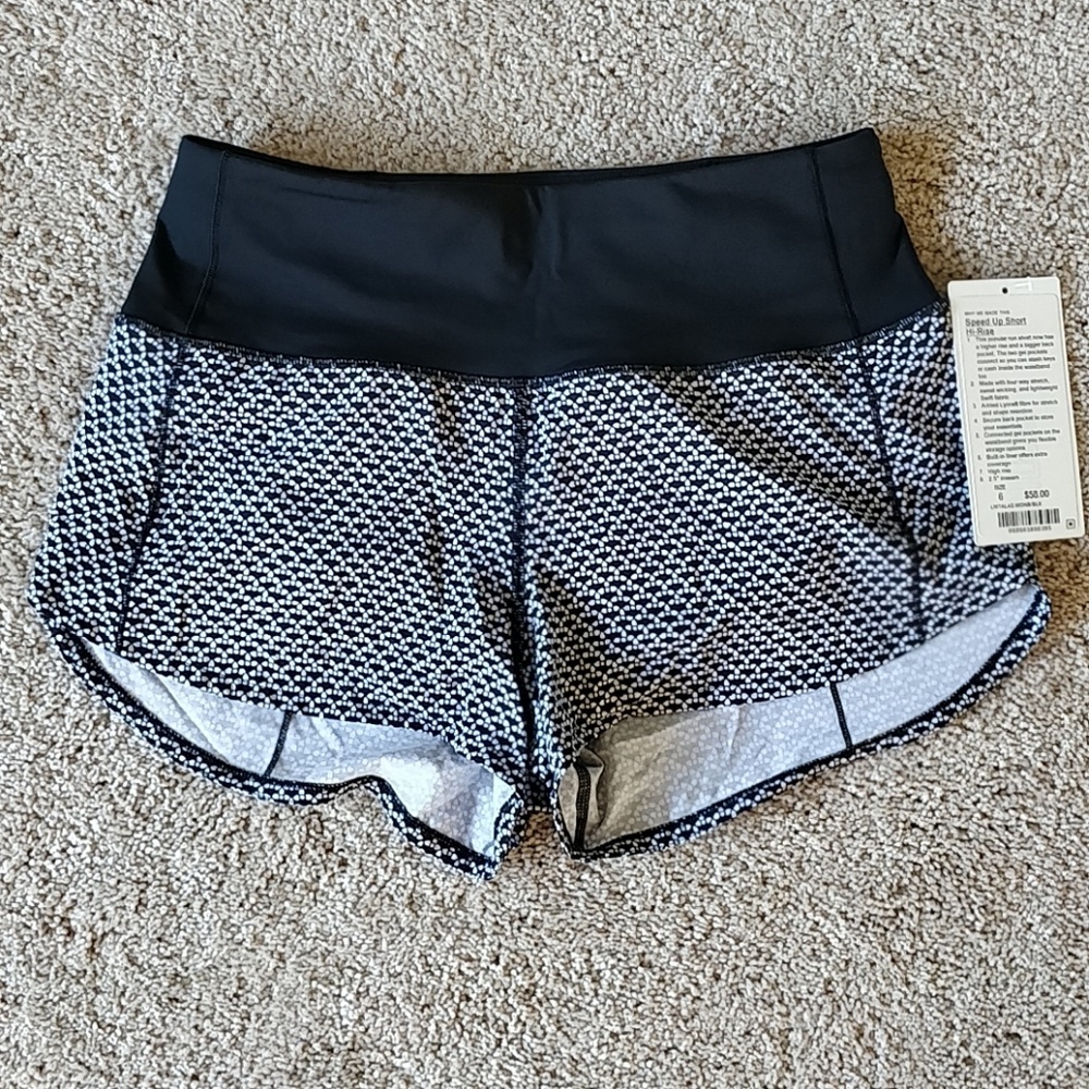 NWT Lululemon Athletica Speed Up Short Hi Rise